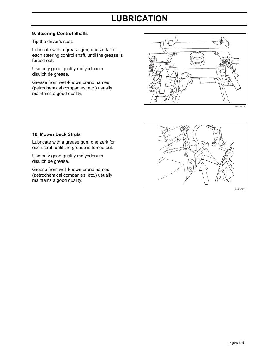 Lubrication | Yazoo/Kees ZVKH61273  EN User Manual | Page 61 / 84