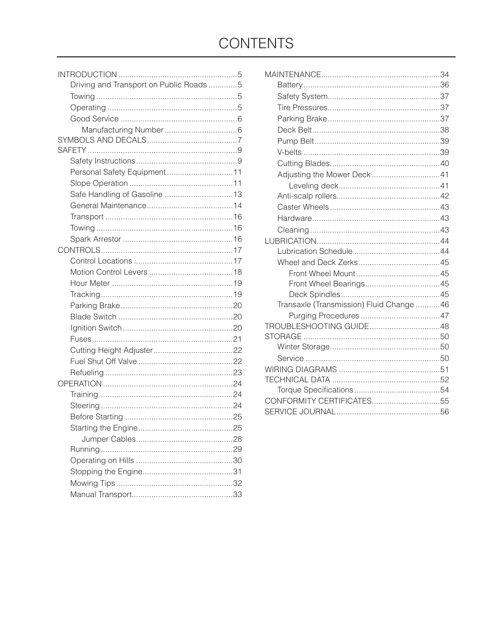 Yazoo/Kees ZMKW 5222 User Manual | Page 3 / 64