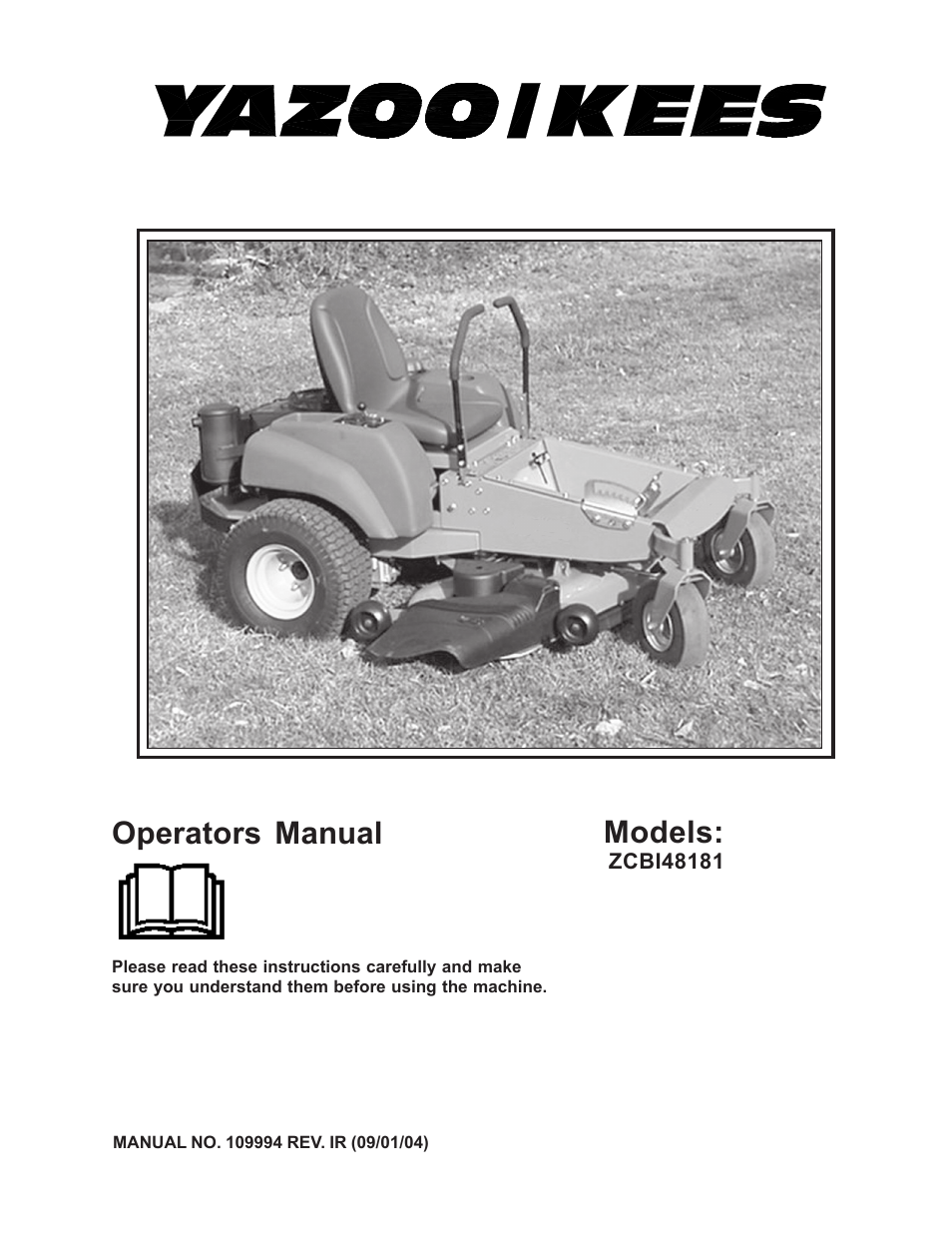 Yazoo/Kees ZCBI48181 User Manual | 40 pages