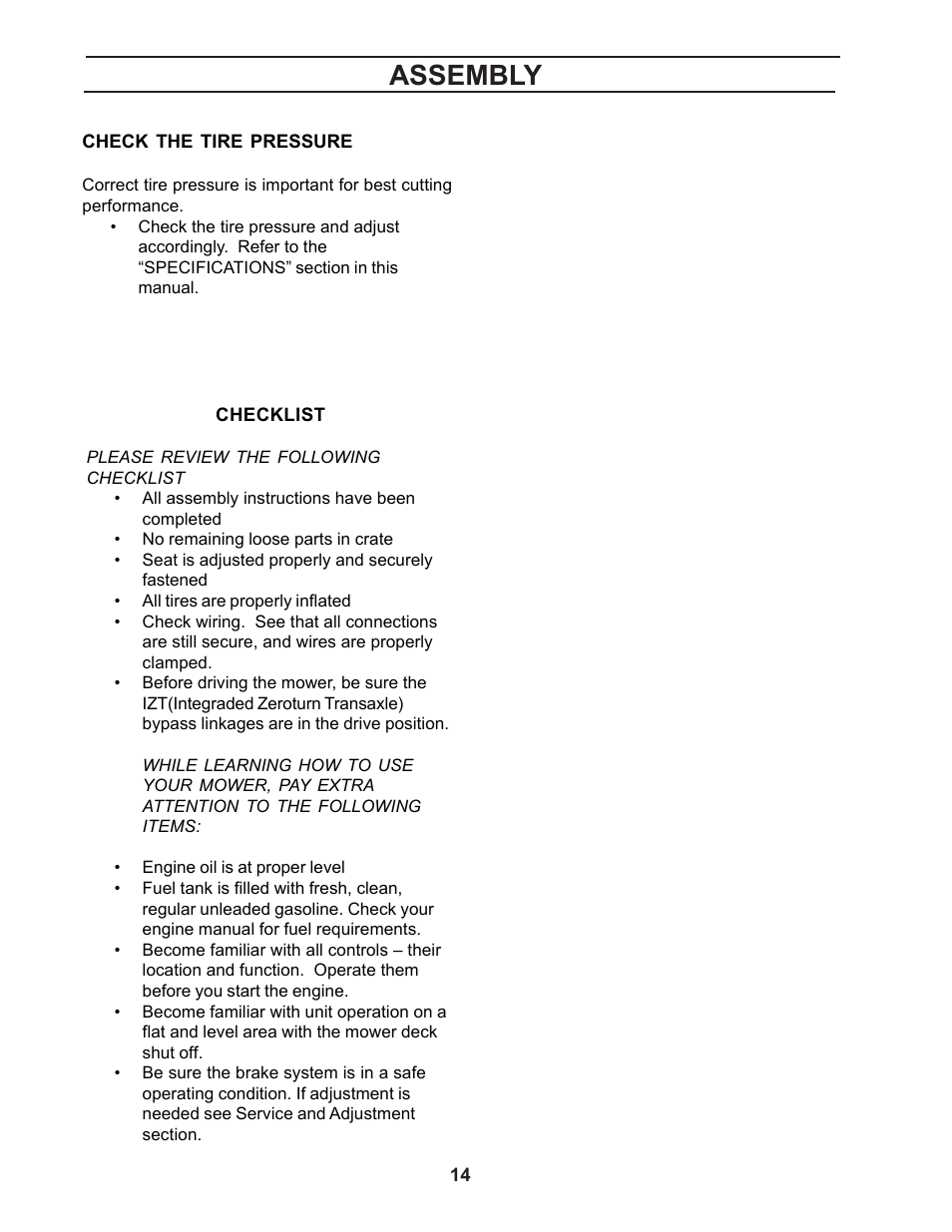 Assembly | Yazoo/Kees ZCBI48181 User Manual | Page 14 / 40
