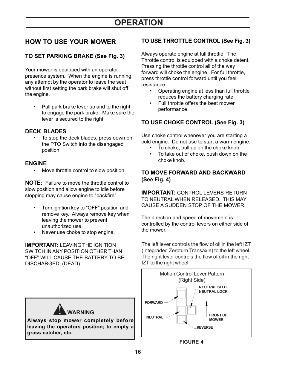 Operation, How to use your mower | Yazoo/Kees ZCBI48181 User Manual | Page 16 / 40