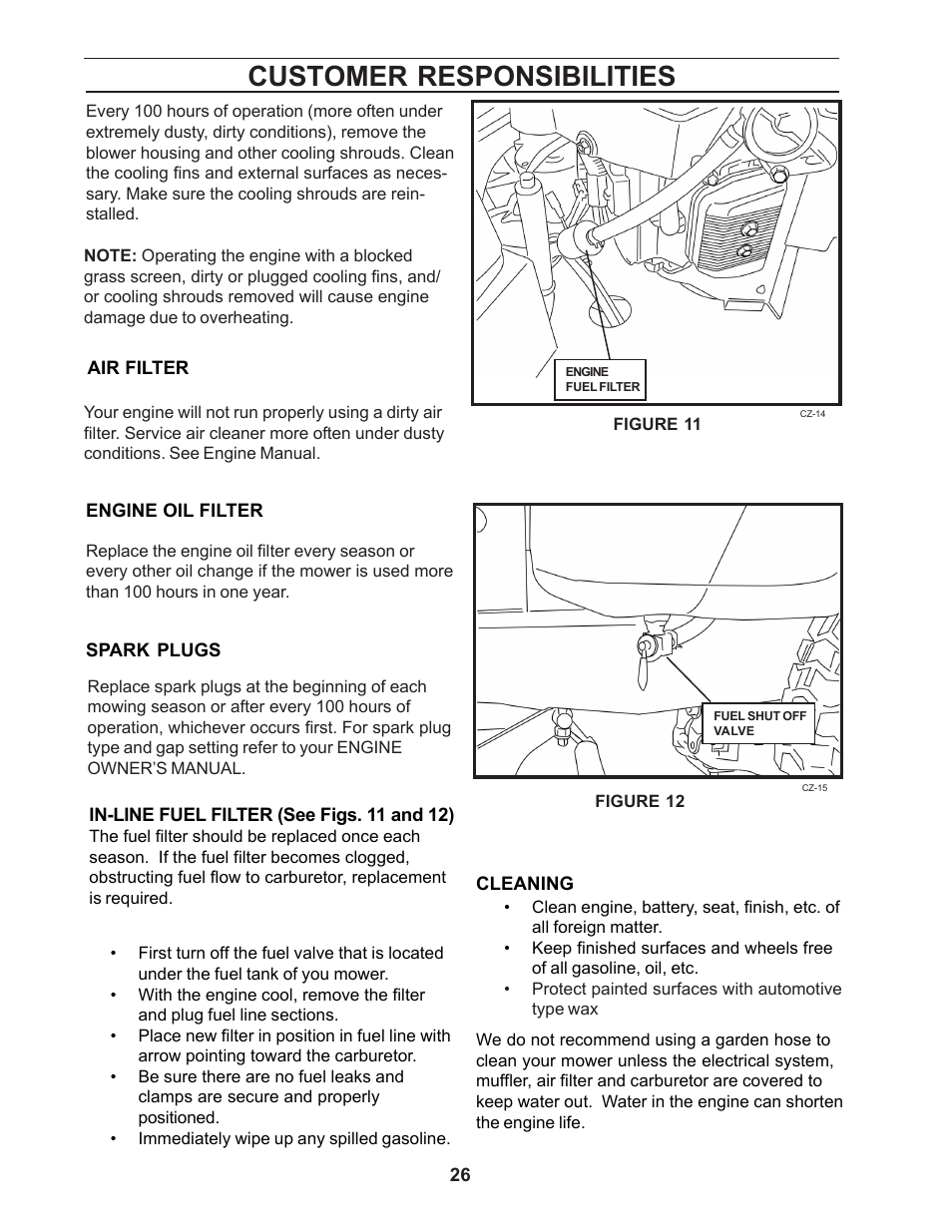 Customer responsibilities | Yazoo/Kees ZCBI48181 User Manual | Page 26 / 40