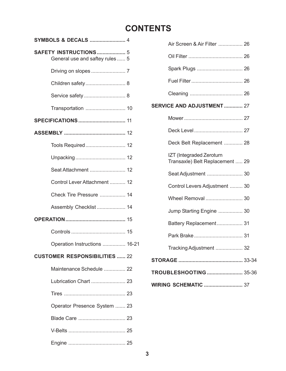 Yazoo/Kees ZCBI48181 User Manual | Page 3 / 40