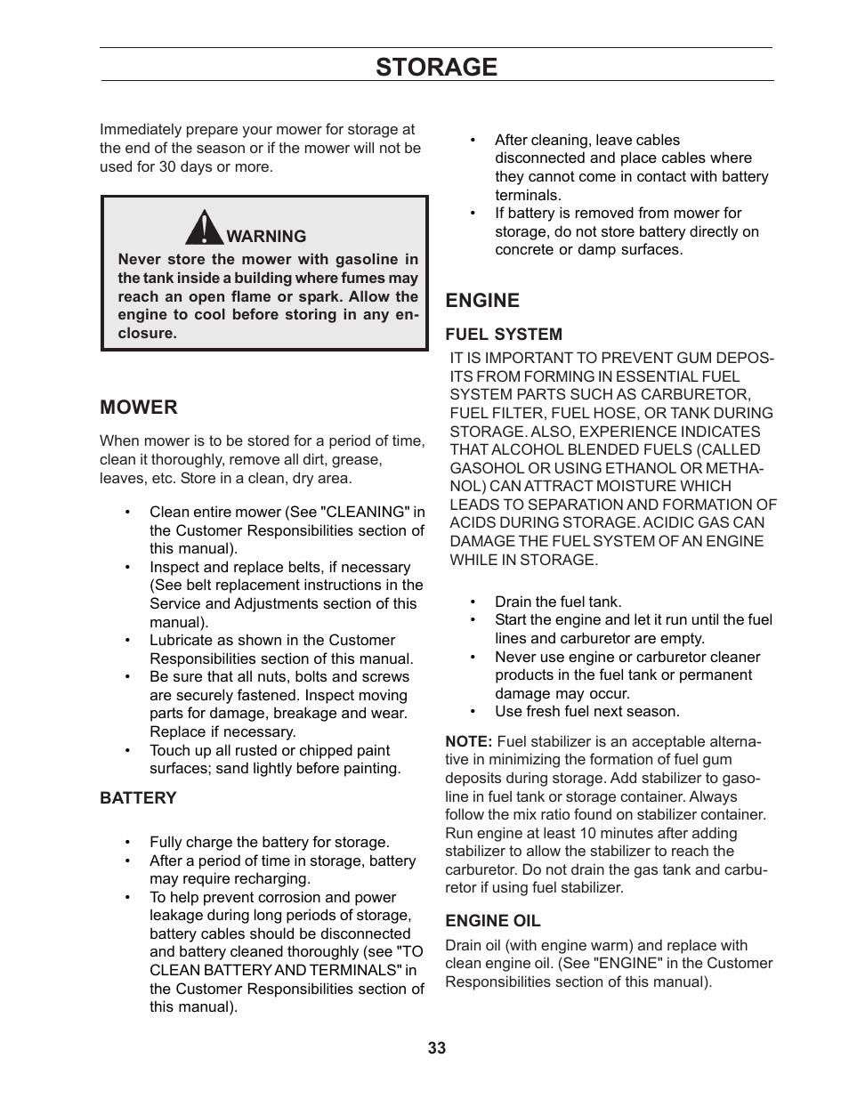 Storage | Yazoo/Kees ZCBI48181 User Manual | Page 33 / 40