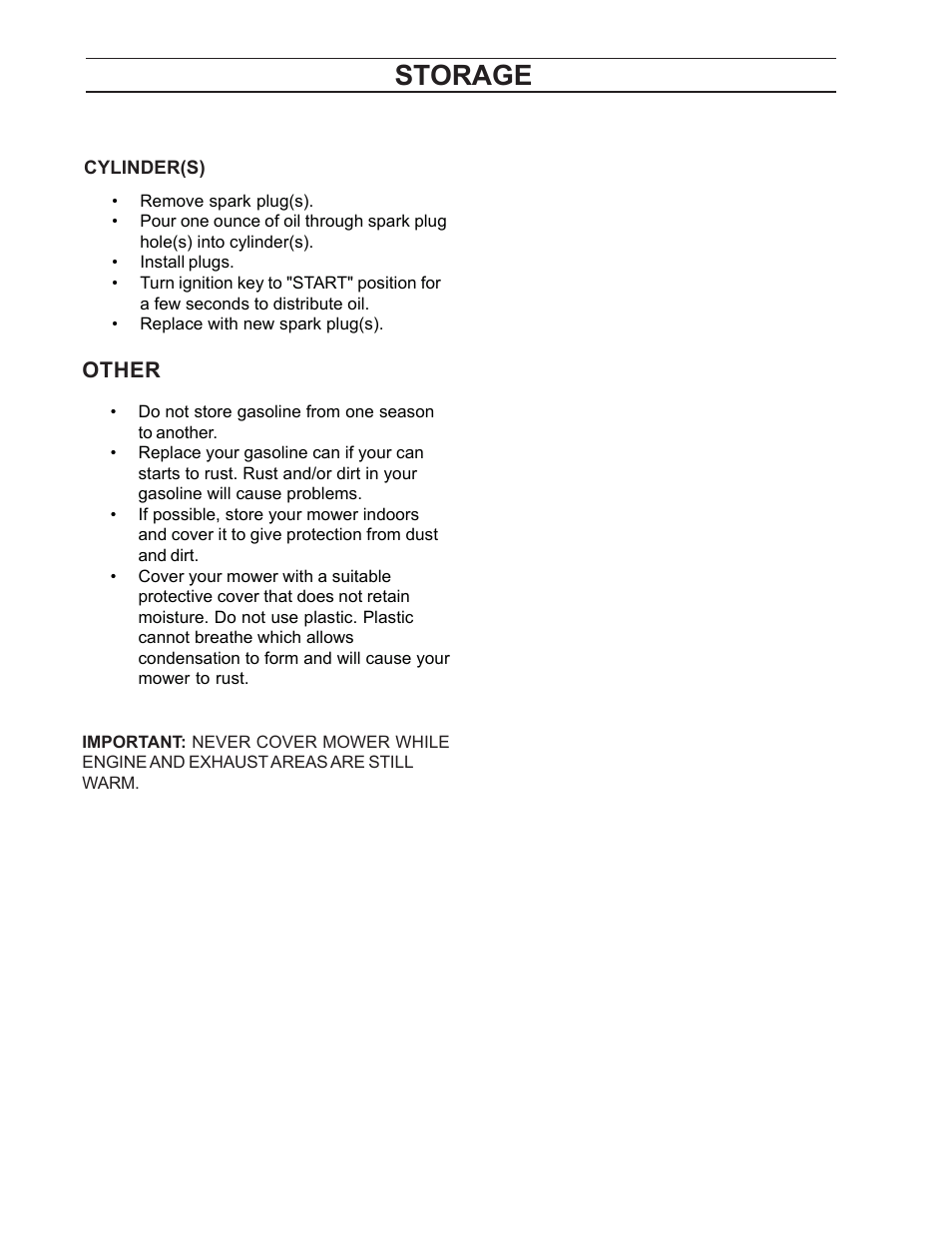 Storage | Yazoo/Kees ZCBI48181 User Manual | Page 34 / 40