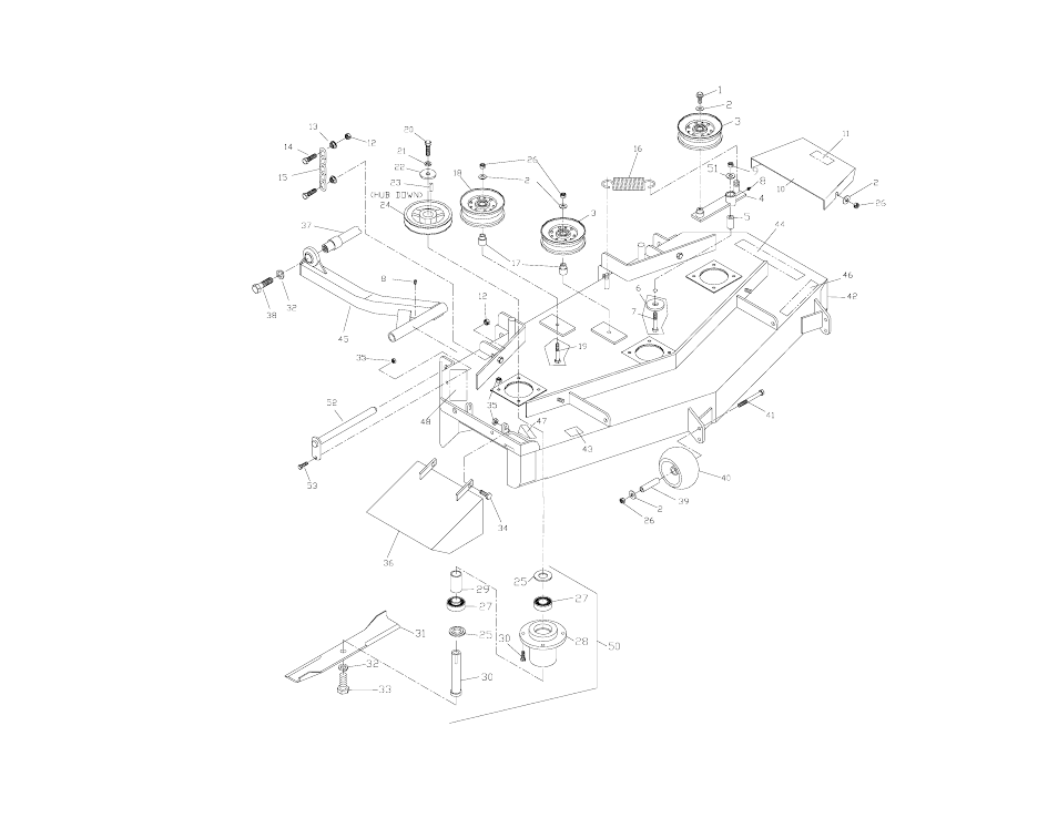 Deck assembly | Yazoo/Kees ZKWQL48190 User Manual | Page 18 / 24