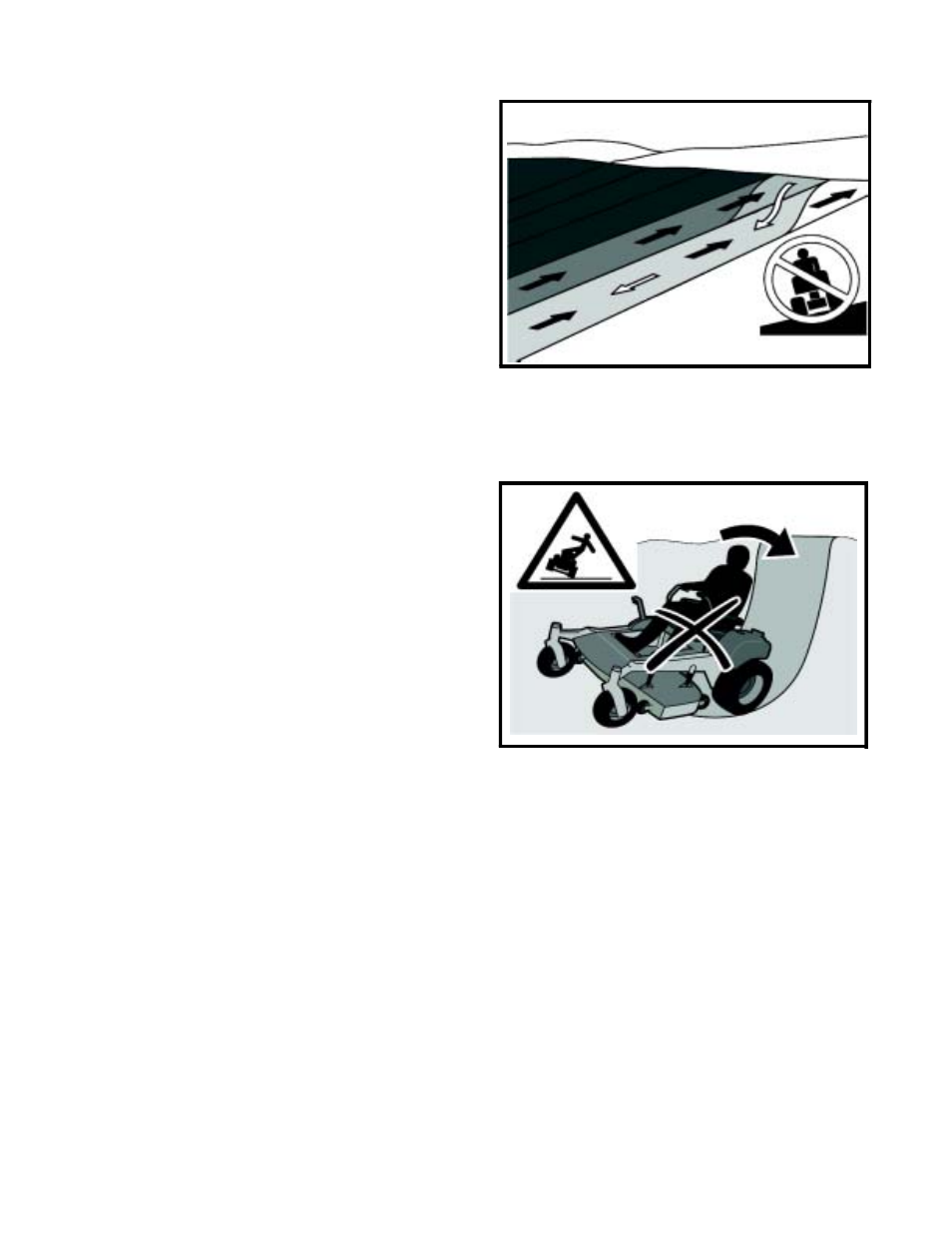 Safety instructions, Driving on slopes | Yazoo/Kees ZVKH61272 User Manual | Page 9 / 30