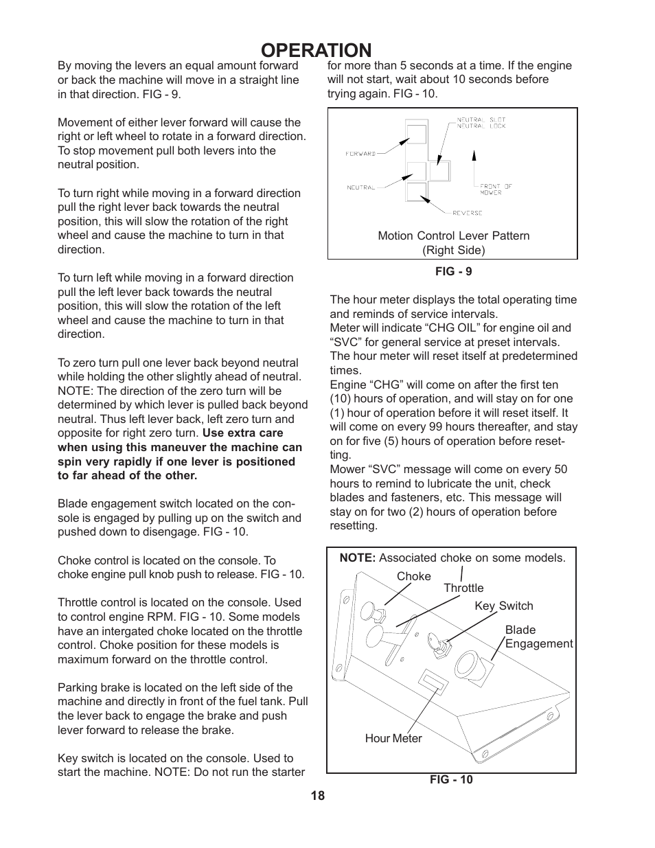 Operation | Yazoo/Kees ZMB142180 User Manual | Page 18 / 30