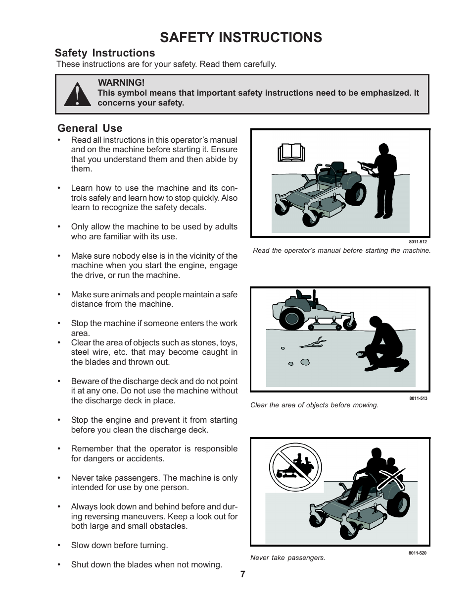 Safety instructions, General use | Yazoo/Kees ZMBI48181 User Manual | Page 7 / 30