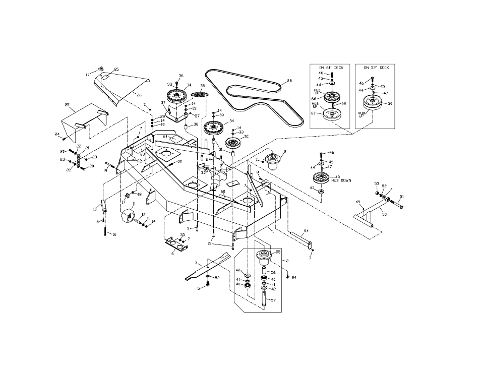 52” & 61” deck assembly | Yazoo/Kees ZKH61253 User Manual | Page 20 / 26
