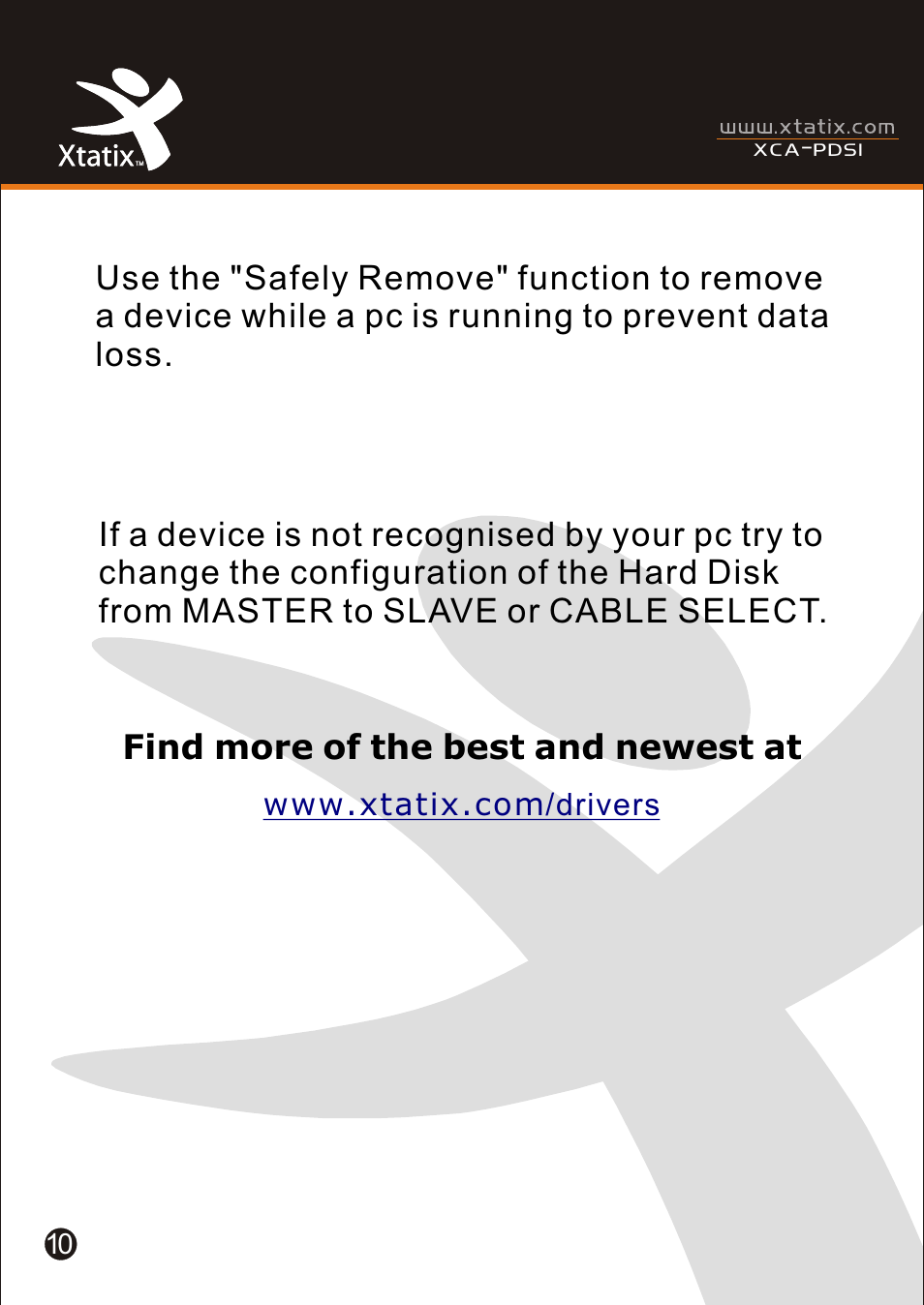 Т³гж 11 | Xtatix XCA-PDSI User Manual | Page 11 / 12
