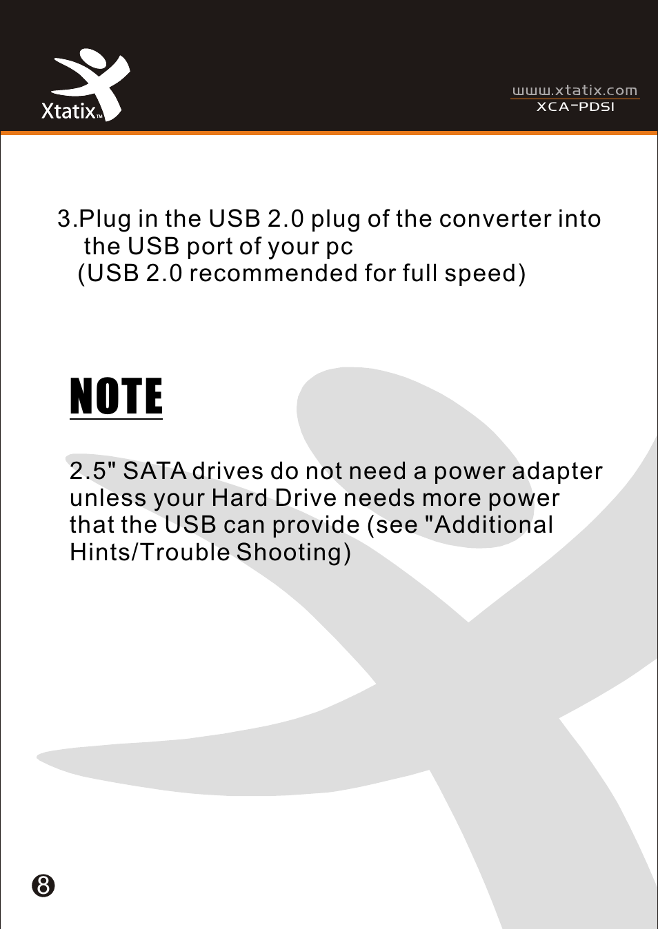 Т³гж 9 | Xtatix XCA-PDSI User Manual | Page 9 / 12