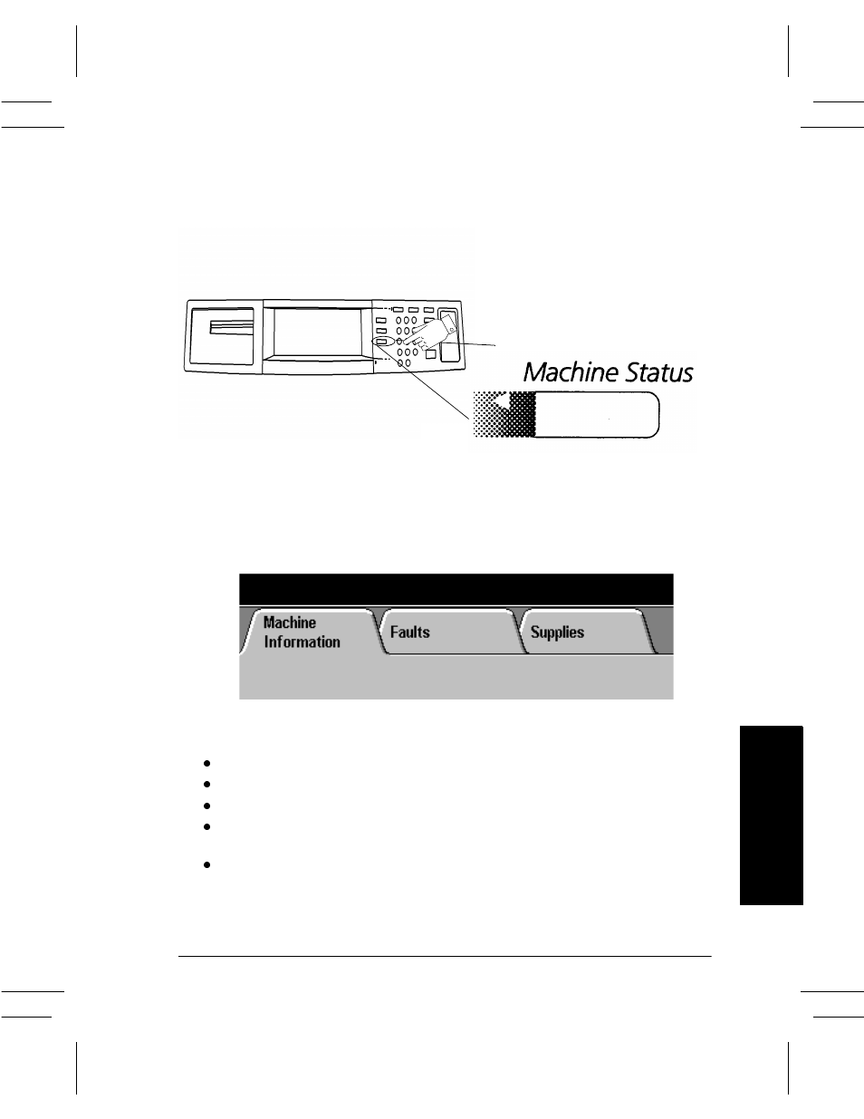 Machine status, M achine sta tus | Xerox DC User Manual | Page 155 / 352