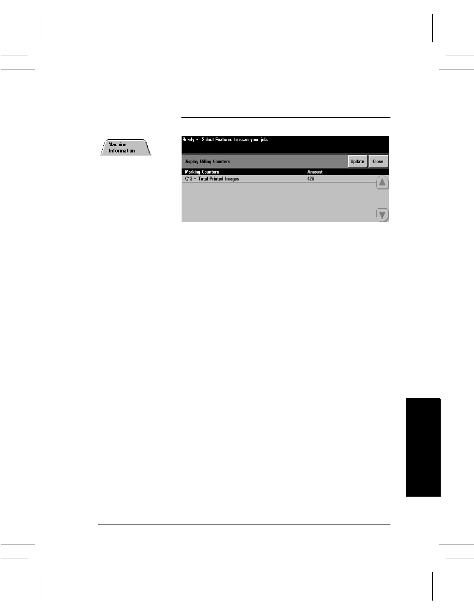Billing counters, Billing counters -5, M achine sta tus billing counters | Xerox DC User Manual | Page 159 / 352