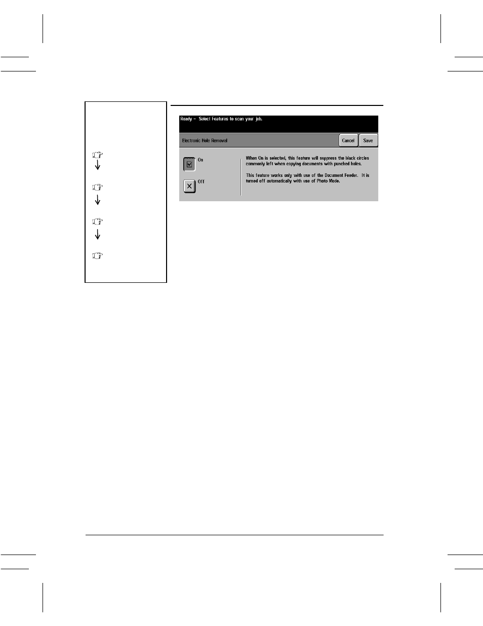 Electronic hole removal, Electronic hole removal -36 | Xerox DC User Manual | Page 198 / 352