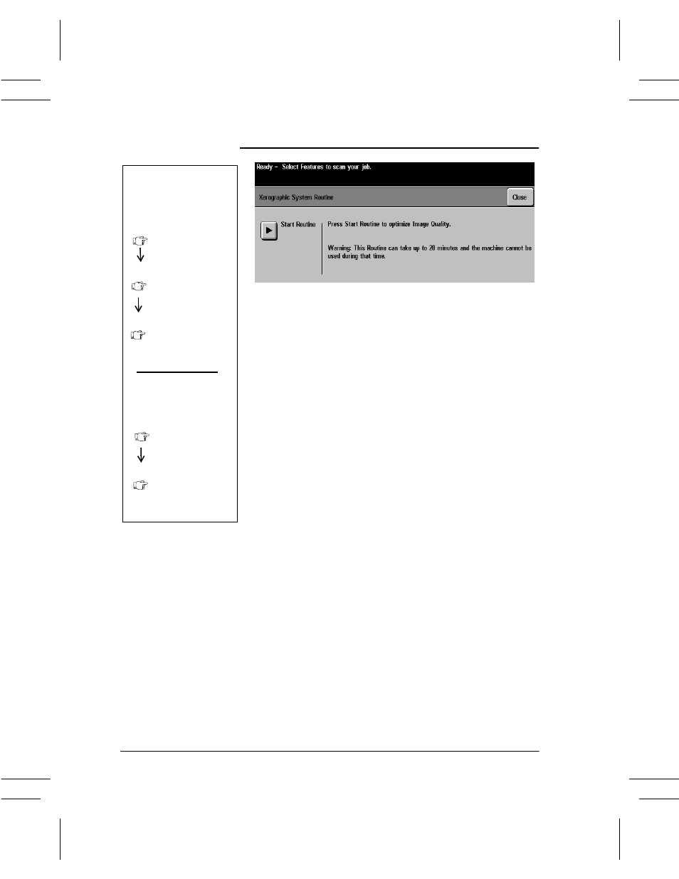 Xerographic system routine, Xerographic system routine -54 | Xerox DC User Manual | Page 216 / 352
