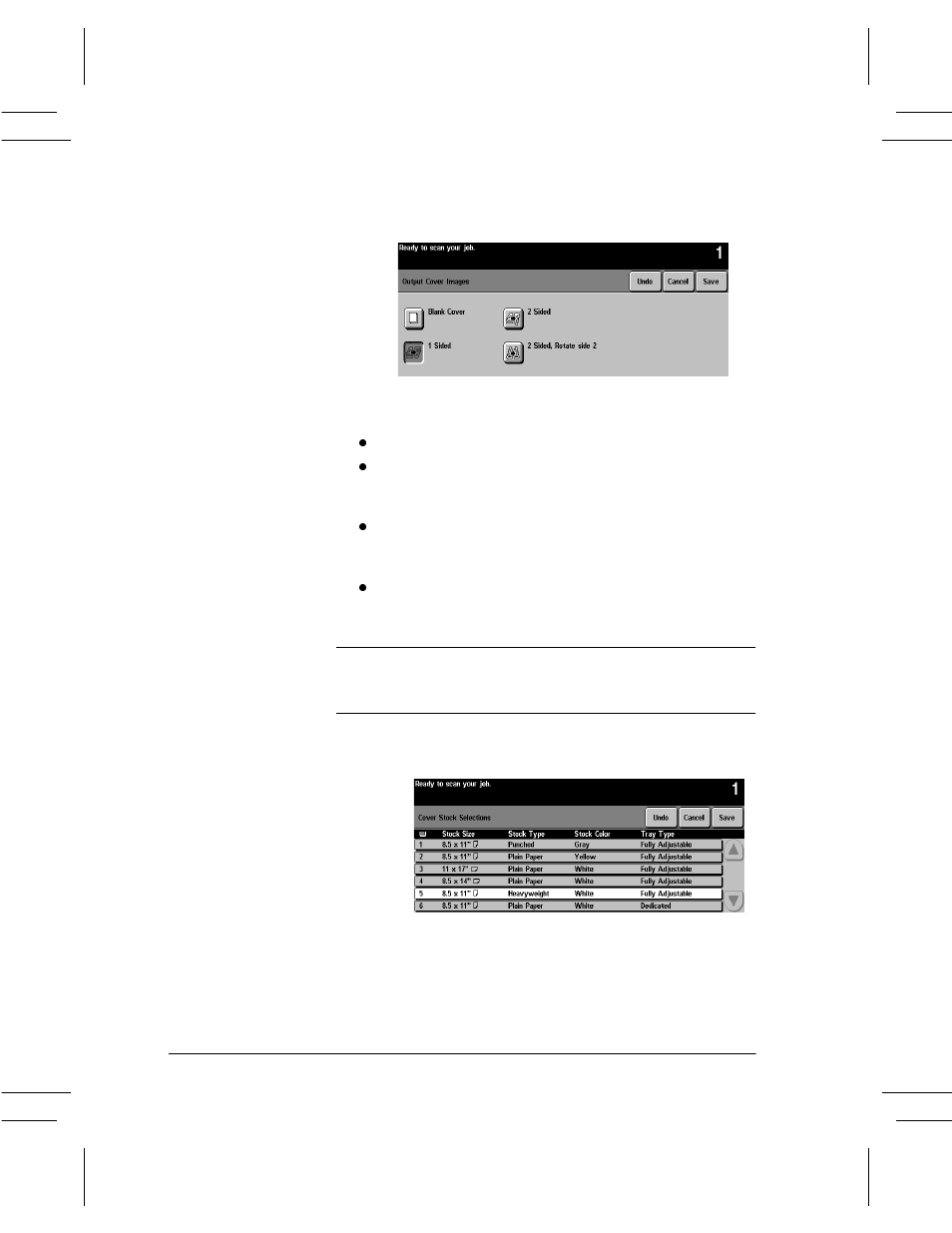 Output cover images, Cover stock | Xerox DC User Manual | Page 84 / 352
