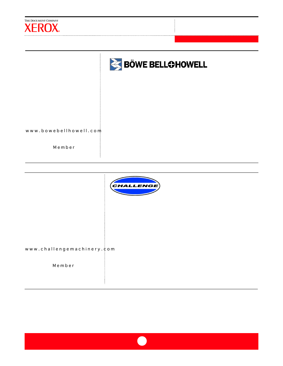 Challenge machinery company, Böwe bell & howell | Xerox FreeFlow DST2 User Manual | Page 12 / 23