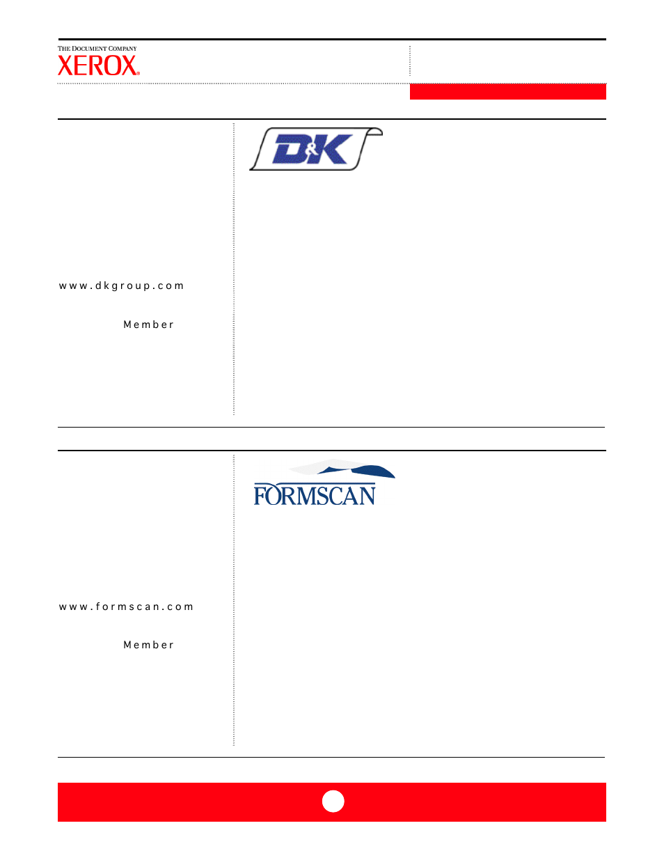 D&k group, Formscan | Xerox FreeFlow DST2 User Manual | Page 13 / 23