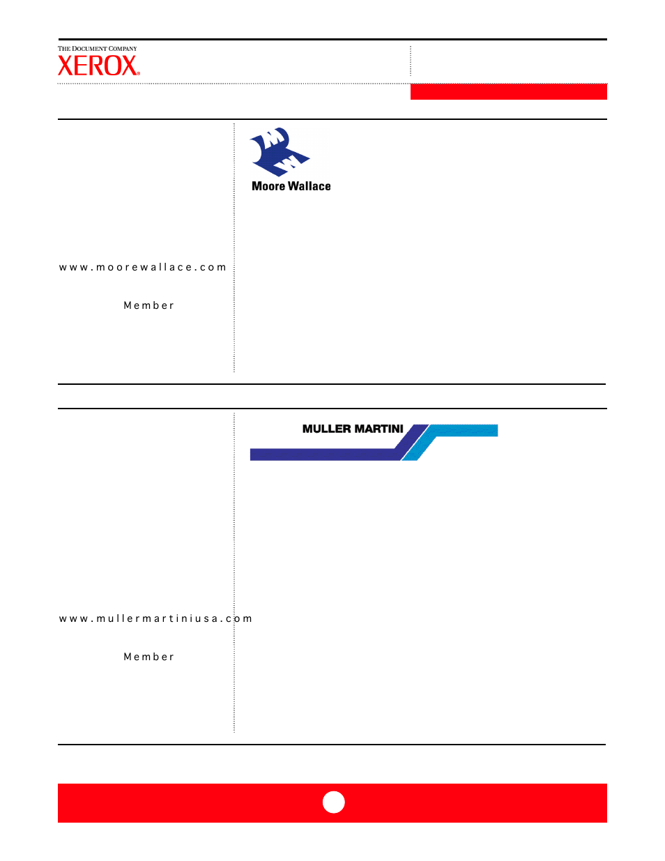 Muller martini corporation, Moore wallace | Xerox FreeFlow DST2 User Manual | Page 18 / 23