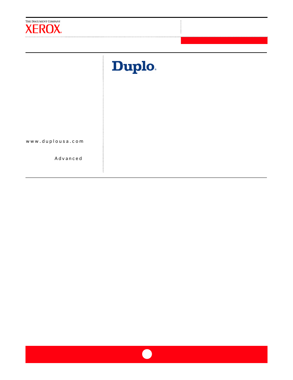 Duplo usa corporation | Xerox FreeFlow DST2 User Manual | Page 7 / 23