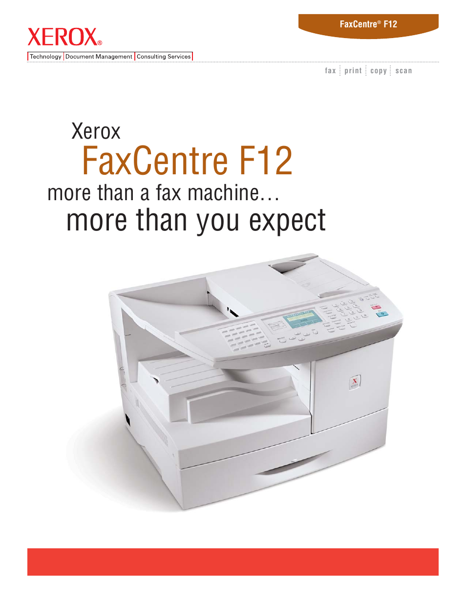 Xerox FaxCentre F12 User Manual | 4 pages