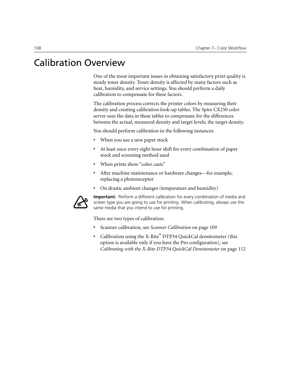 Calibration overview | Xerox CX240 User Manual | Page 118 / 276