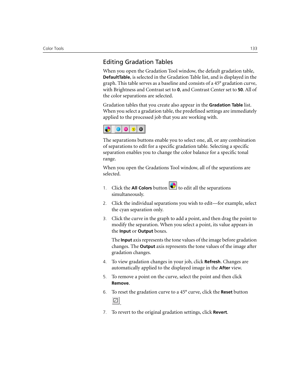 Editing gradation tables | Xerox CX240 User Manual | Page 143 / 276