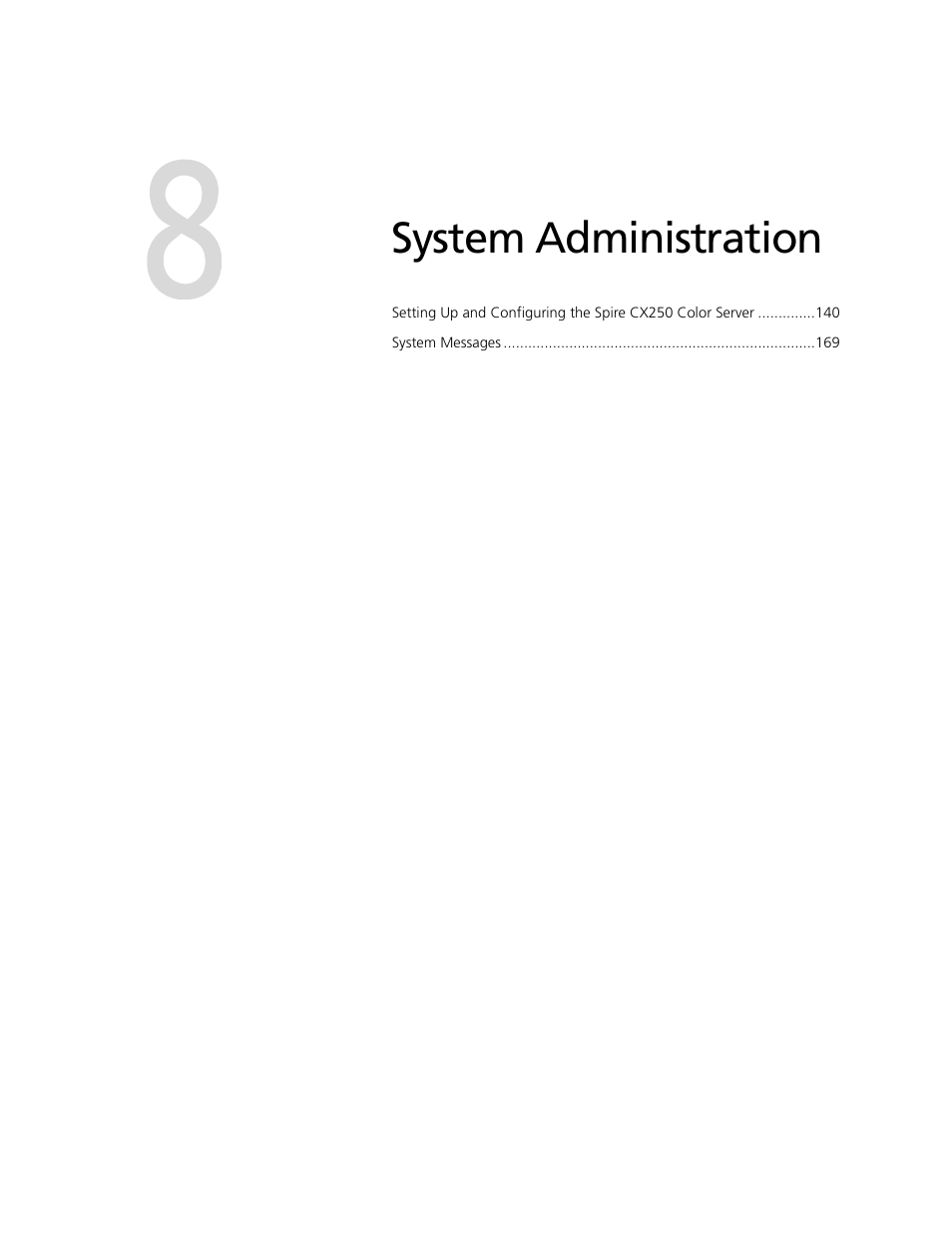 System administration, 8 system administration | Xerox CX240 User Manual | Page 149 / 276