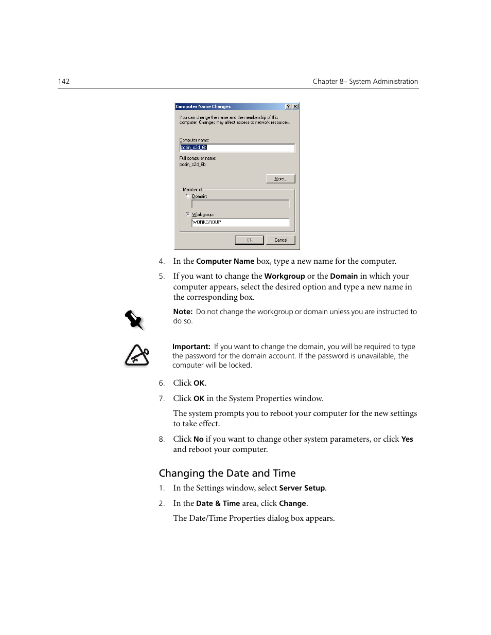 Changing the date and time | Xerox CX240 User Manual | Page 152 / 276