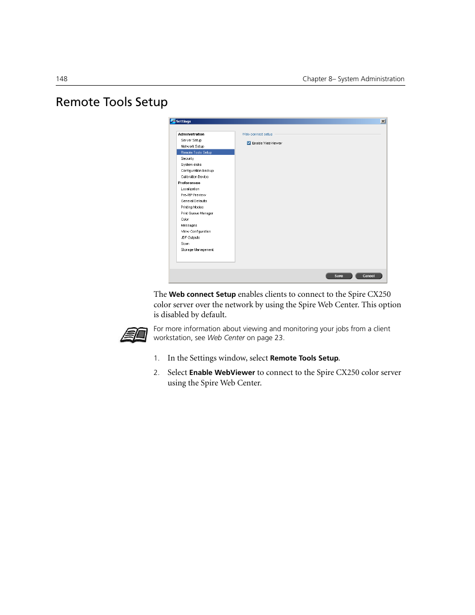 Remote tools setup | Xerox CX240 User Manual | Page 158 / 276