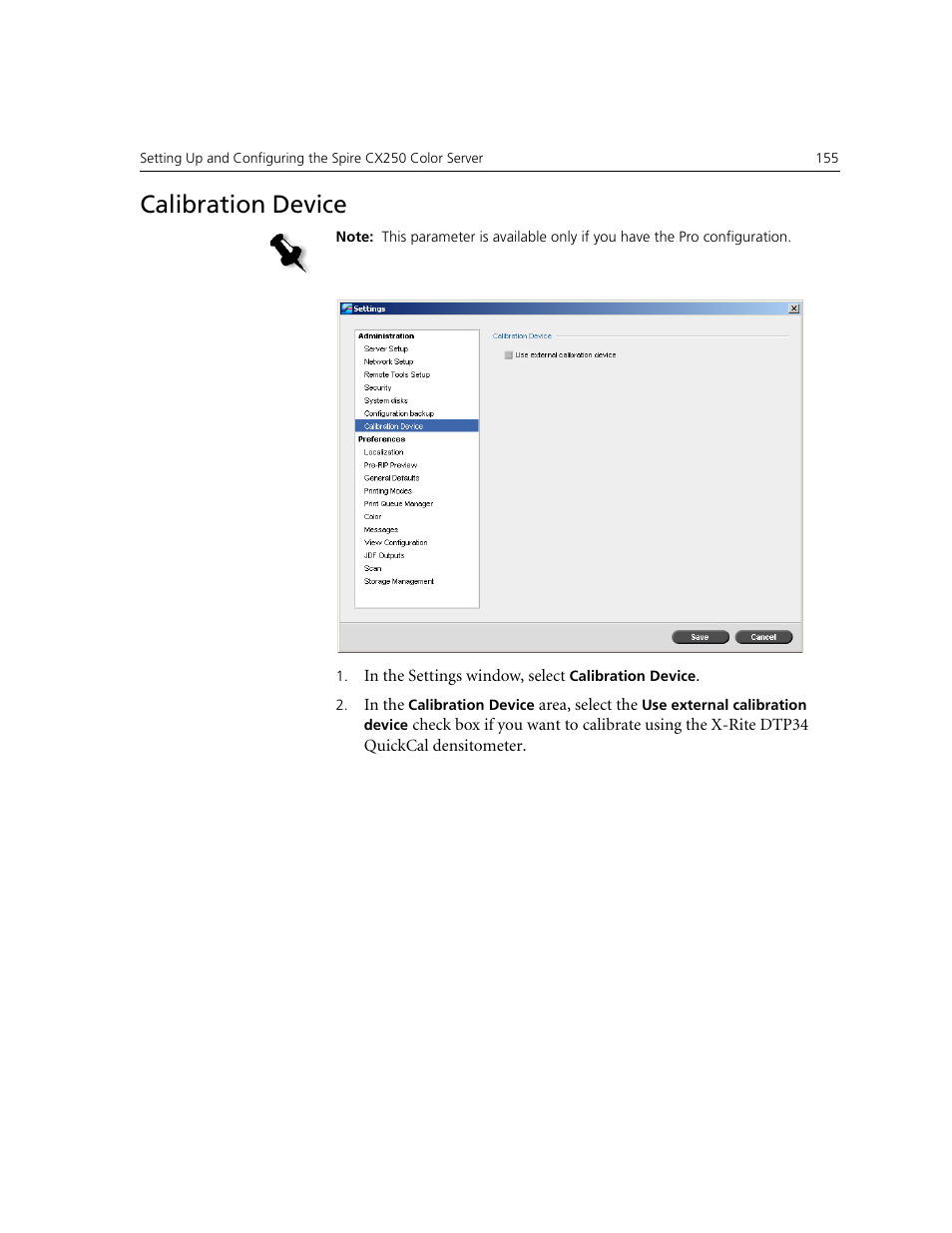 Calibration device | Xerox CX240 User Manual | Page 165 / 276