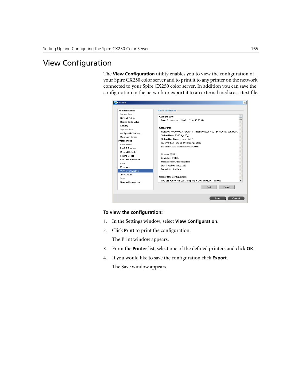 View configuration | Xerox CX240 User Manual | Page 175 / 276