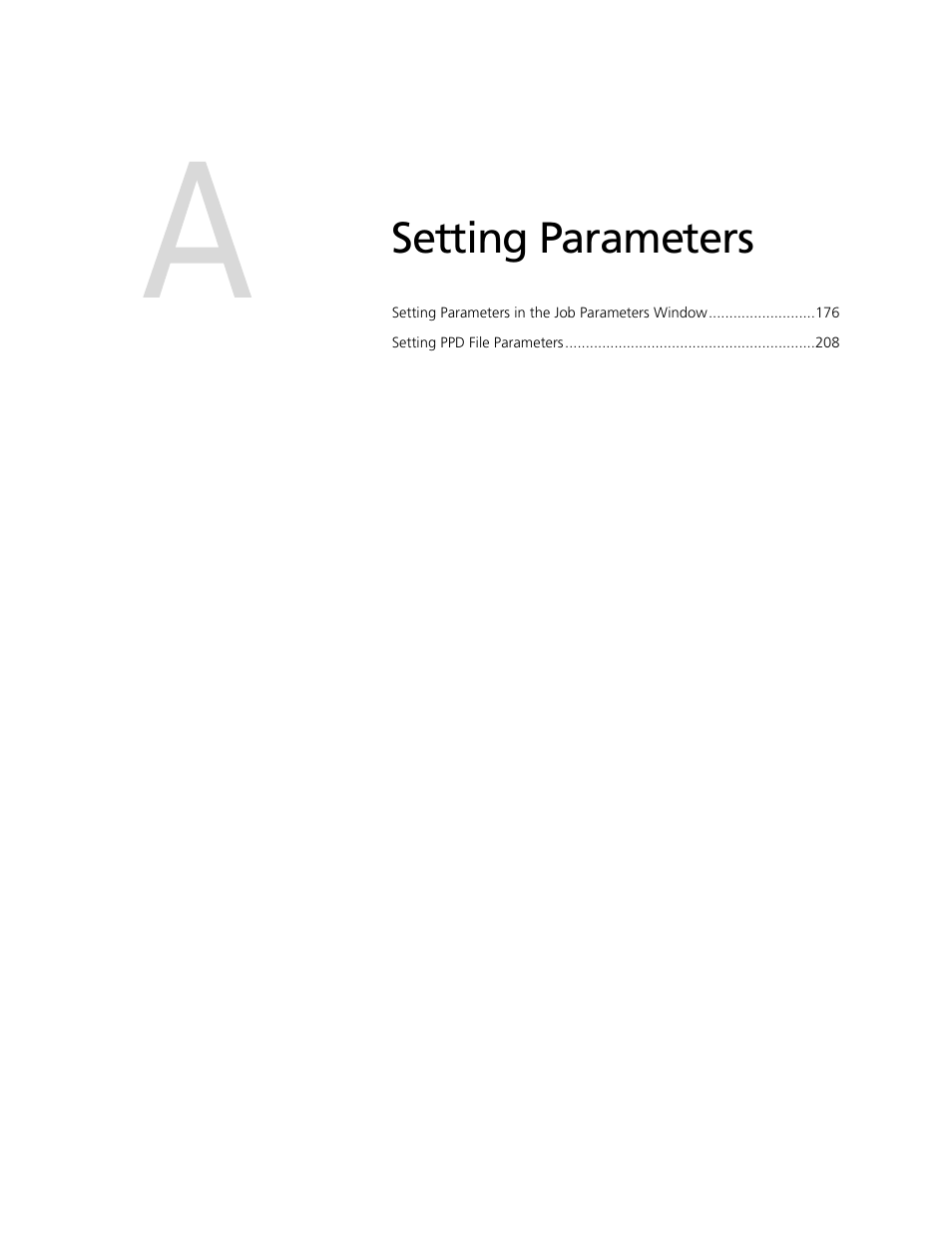 Setting parameters, A setting parameters | Xerox CX240 User Manual | Page 185 / 276