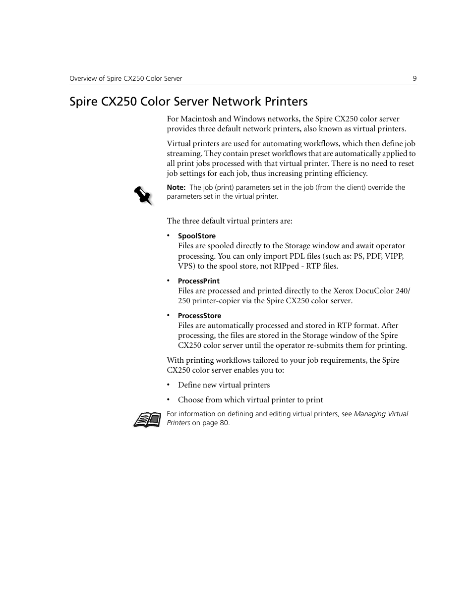 Spire cx250 color server network printers | Xerox CX240 User Manual | Page 19 / 276