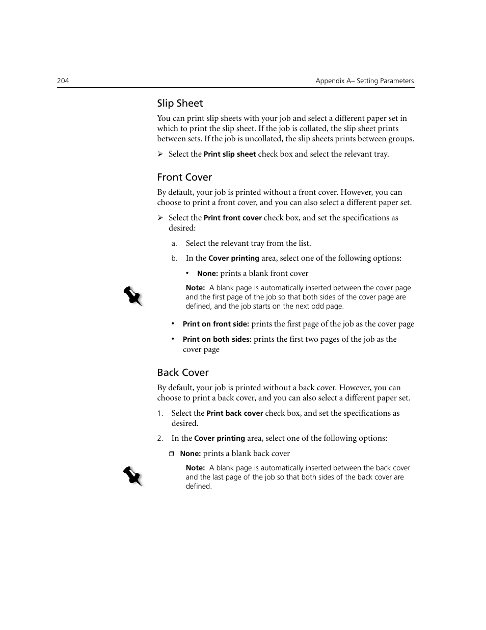 Slip sheet, Front cover, Back cover | Xerox CX240 User Manual | Page 214 / 276