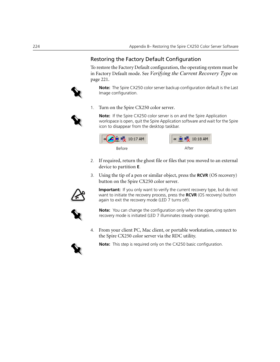 Restoring the factory default configuration | Xerox CX240 User Manual | Page 234 / 276