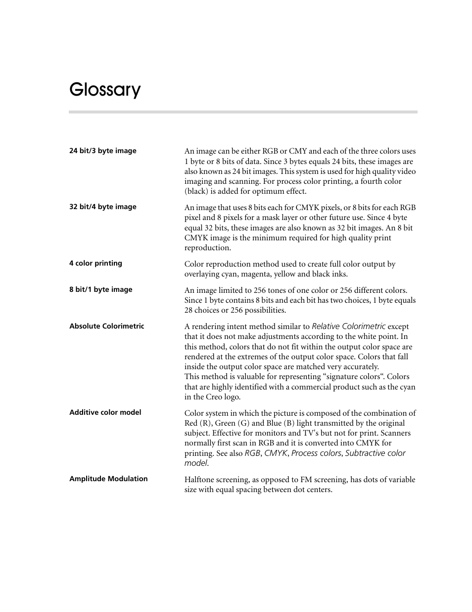 Glossary | Xerox CX240 User Manual | Page 259 / 276