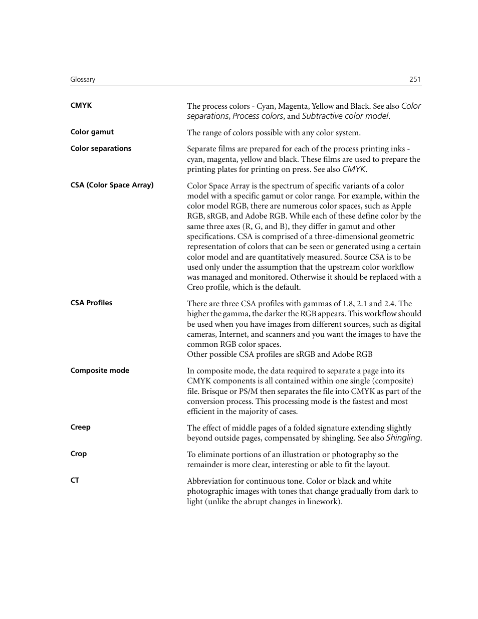 Cmyk | Xerox CX240 User Manual | Page 261 / 276