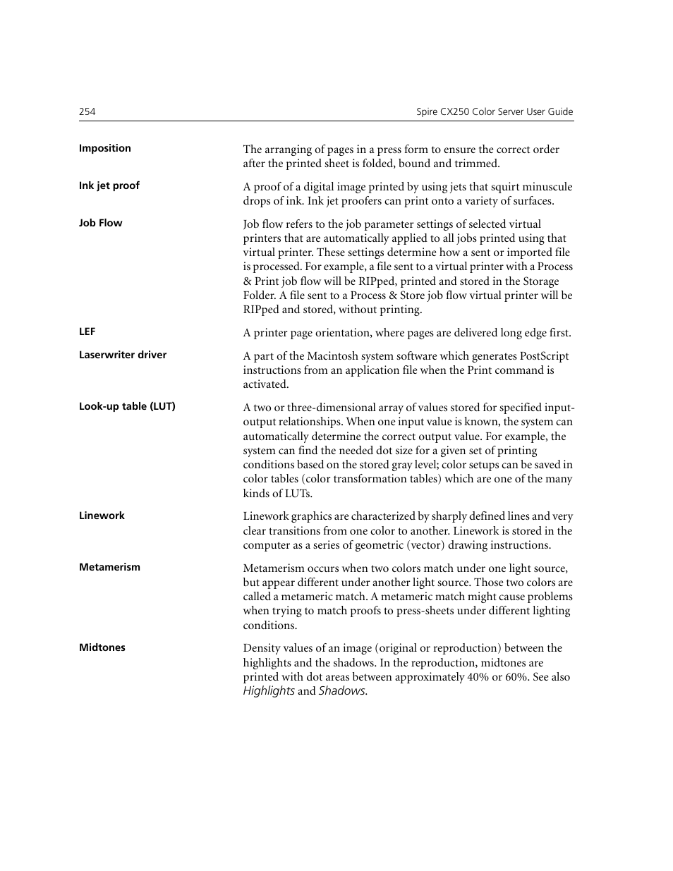 Midtones | Xerox CX240 User Manual | Page 264 / 276