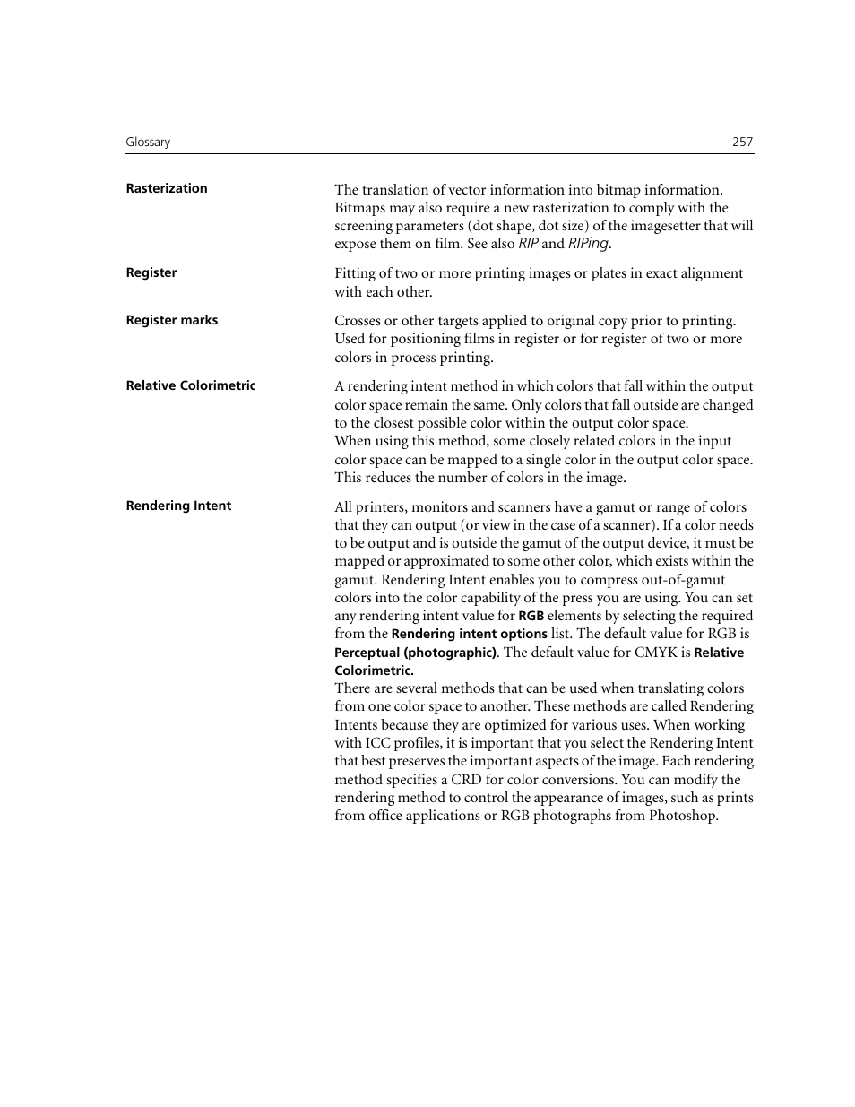 Relative colorimetric ex | Xerox CX240 User Manual | Page 267 / 276