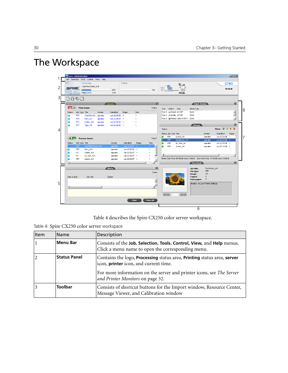 The workspace | Xerox CX240 User Manual | Page 40 / 276