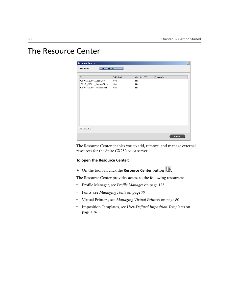 The resource center | Xerox CX240 User Manual | Page 60 / 276