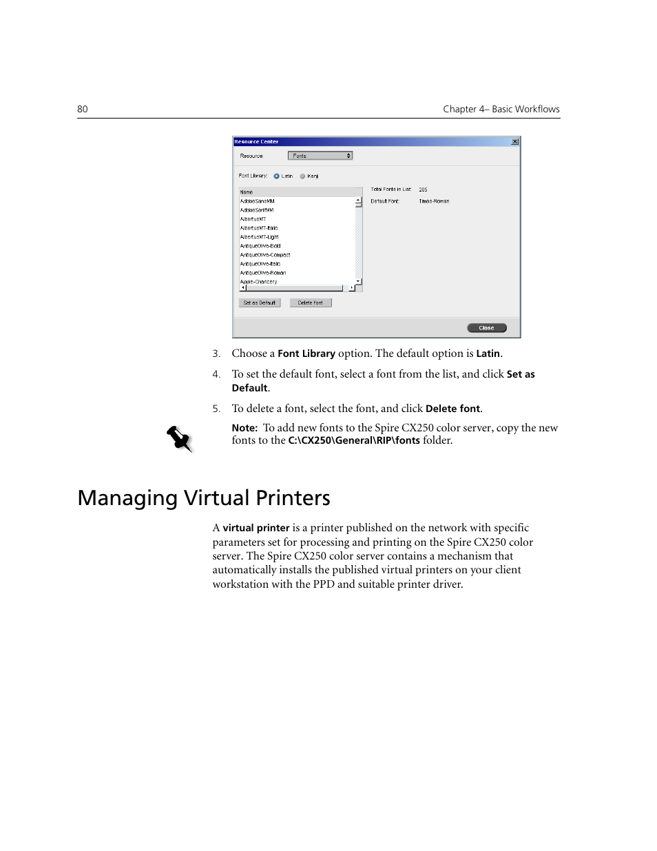 Managing virtual printers | Xerox CX240 User Manual | Page 90 / 276