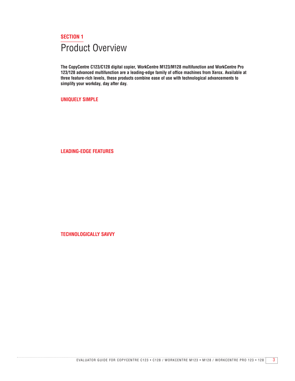Product overview | Xerox C123 User Manual | Page 3 / 12