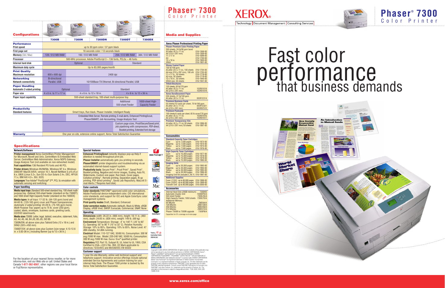 Performance, Fast color, That business demands | Phaser | Xerox 7300 User Manual | Page 4 / 4