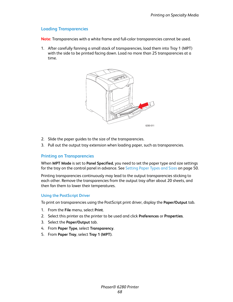 Xerox Color Printer Phaser 6280 User Manual | Page 68 / 158