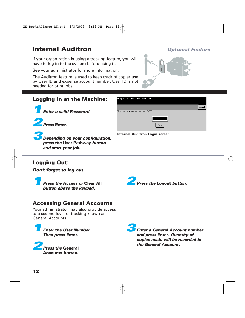 Internal auditron | Xerox C75 User Manual | Page 14 / 16