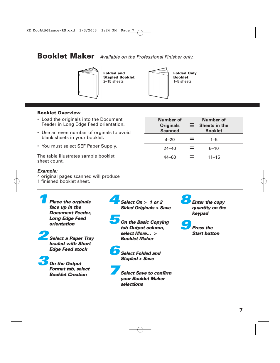 Booklet maker | Xerox C75 User Manual | Page 9 / 16