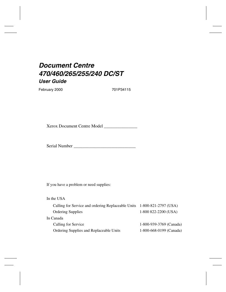 Xerox 255 DC User Manual | Page 3 / 75